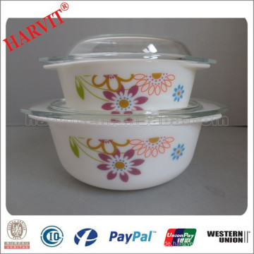 Produkte, die Sie aus China importieren können Microwave Suppe Schüssel mit Deckel Opal Glas Kasserolle Set